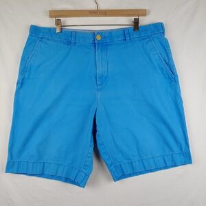 TOMMY HILFIGER Shorts Mens 38 Blue Flat Front 9"‎ Chino 90s Preppy Y2K Golf
